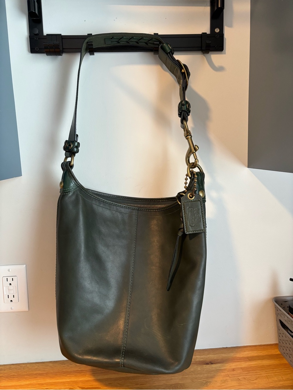 Coach Bag XL Bleecker Tattersall Duffle Sac Bottle Green Style 11423 - Picture 16 of 16